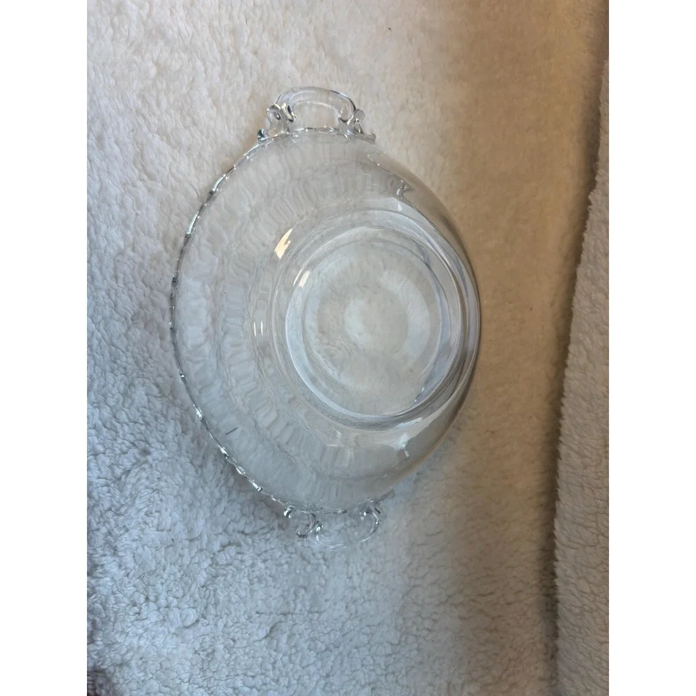 vintage clear glass item is a handled bowl from the Century pattern, mfct by